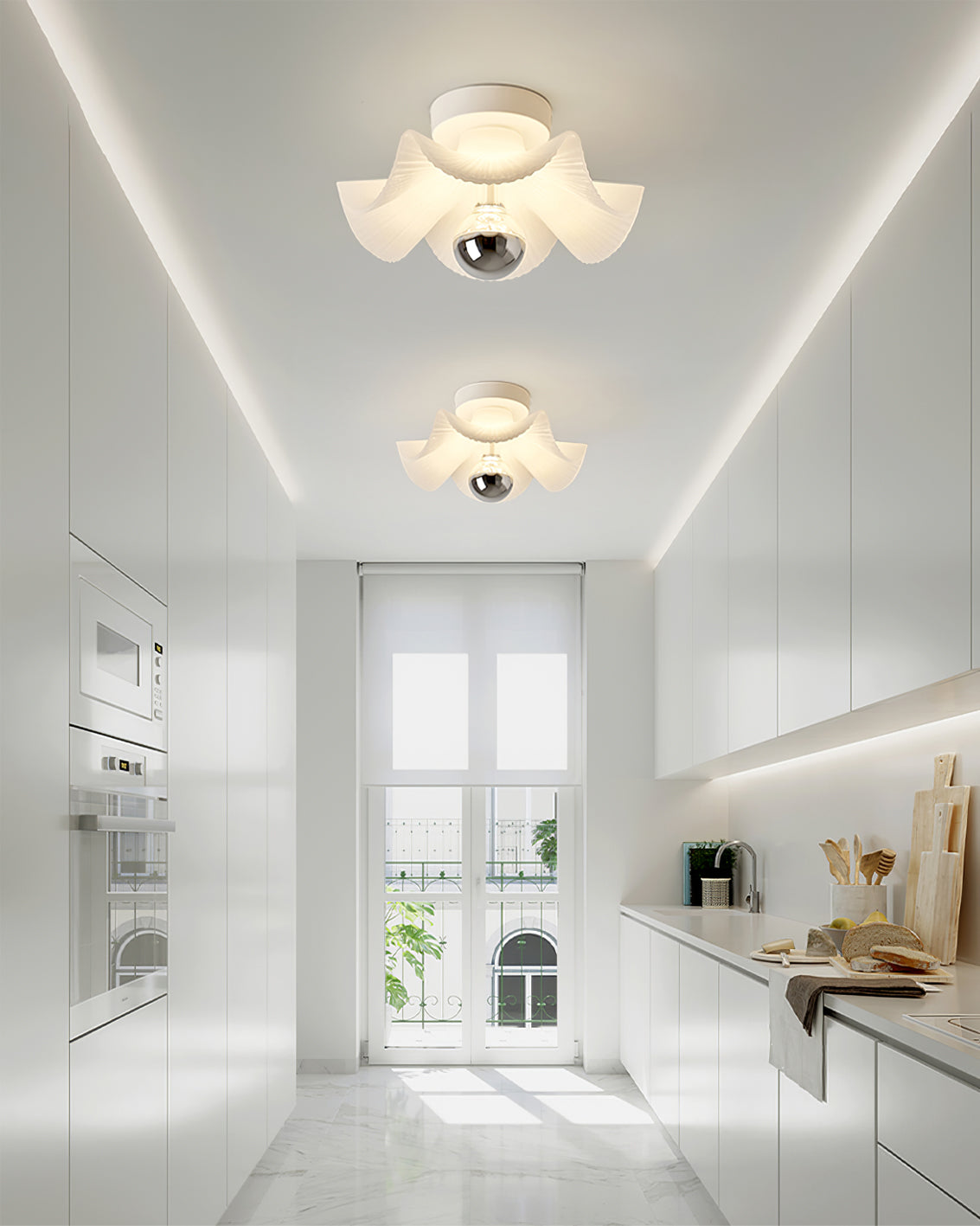 WINDSOR PLEATED SILK CEILING LANTERN