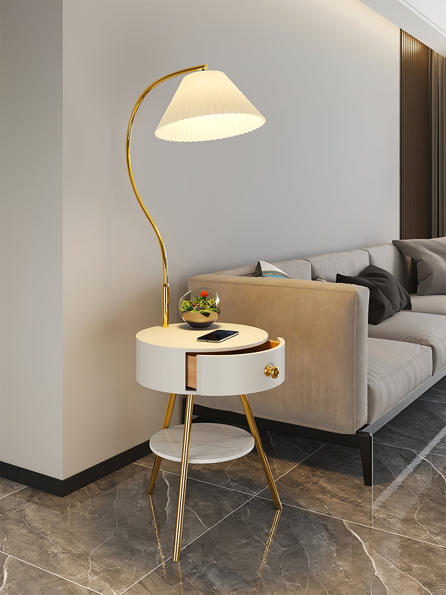 CHARLESTON PLEATED AMBIENCE FLOOR LAMP