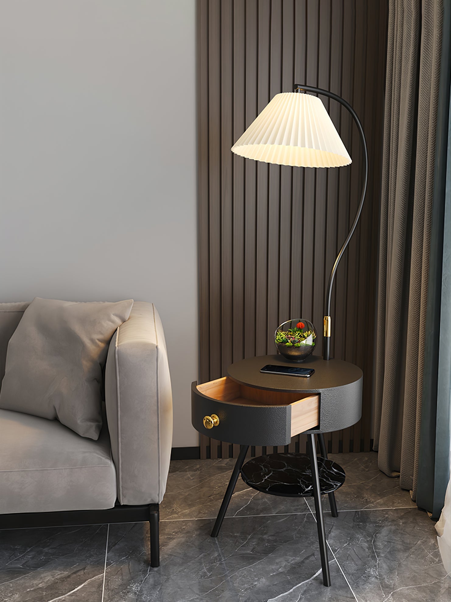 CHARLESTON PLEATED AMBIENCE FLOOR LAMP