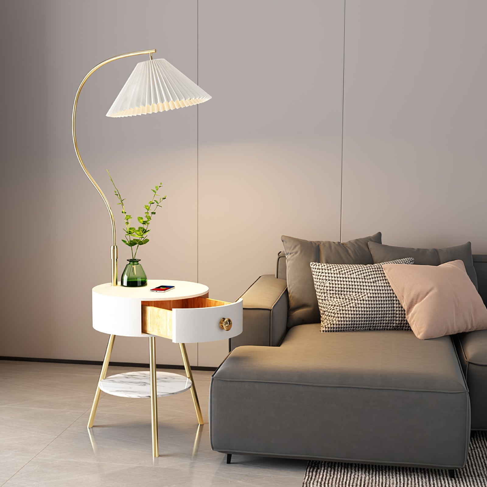 CHARLESTON PLEATED AMBIENCE FLOOR LAMP