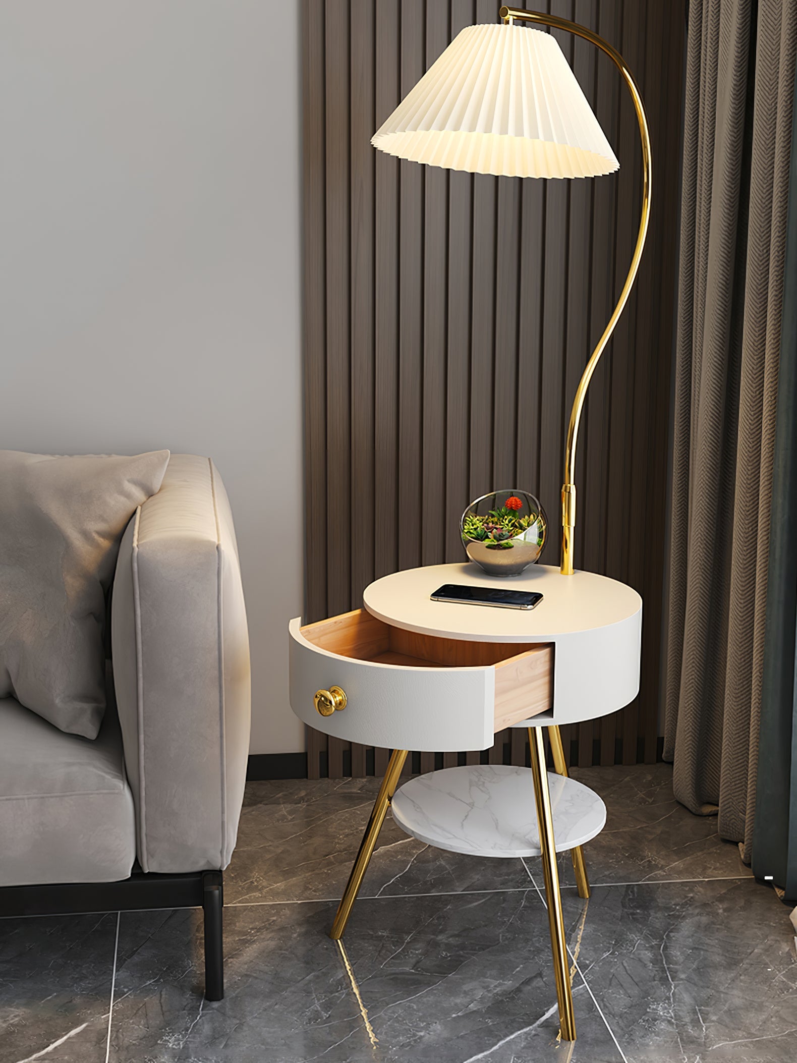 CHARLESTON PLEATED AMBIENCE FLOOR LAMP