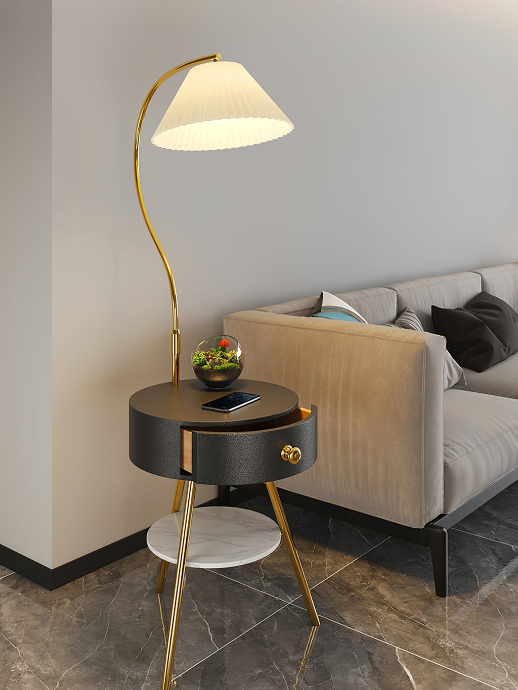 CHARLESTON PLEATED AMBIENCE FLOOR LAMP