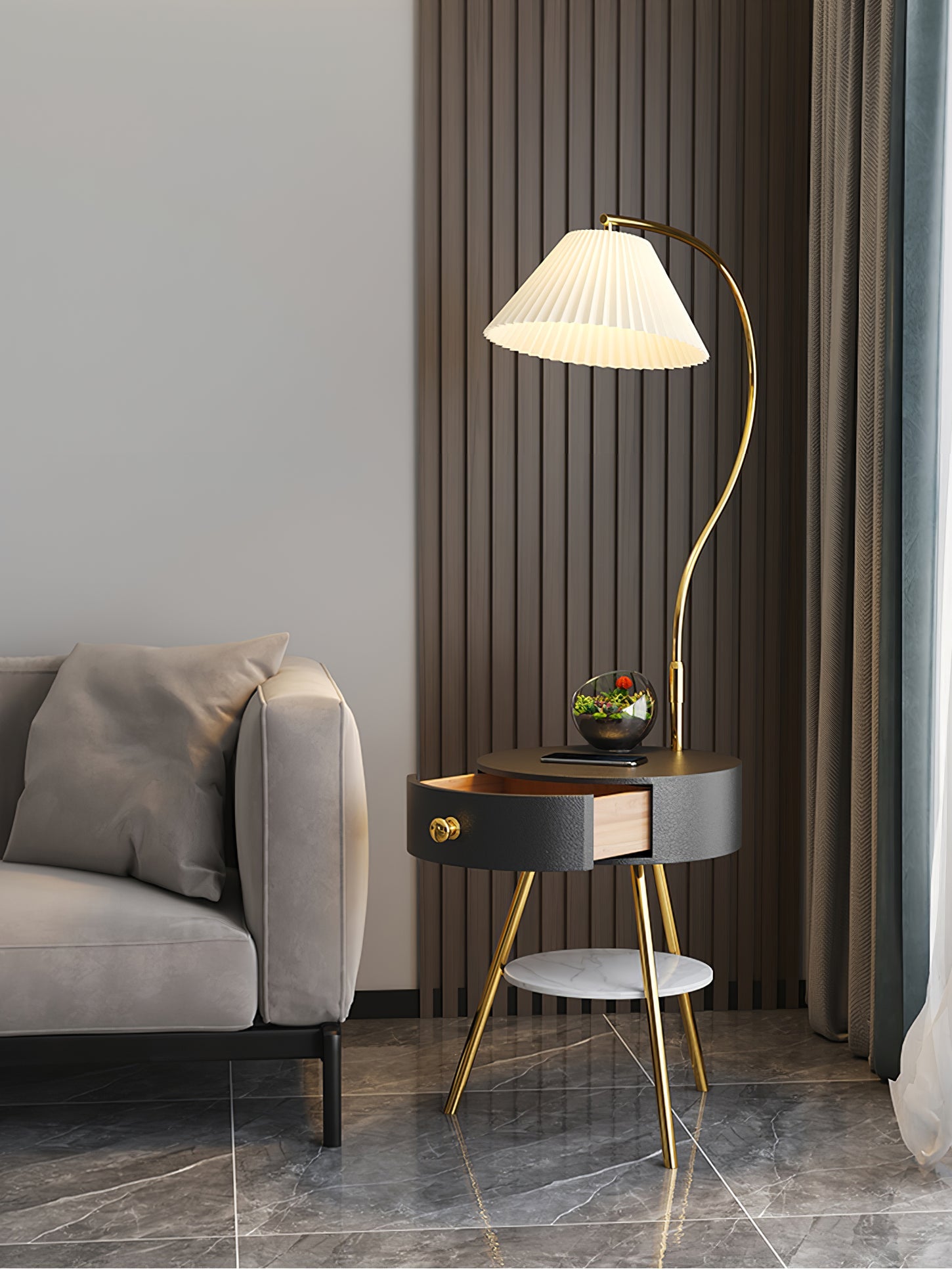 CHARLESTON PLEATED AMBIENCE FLOOR LAMP