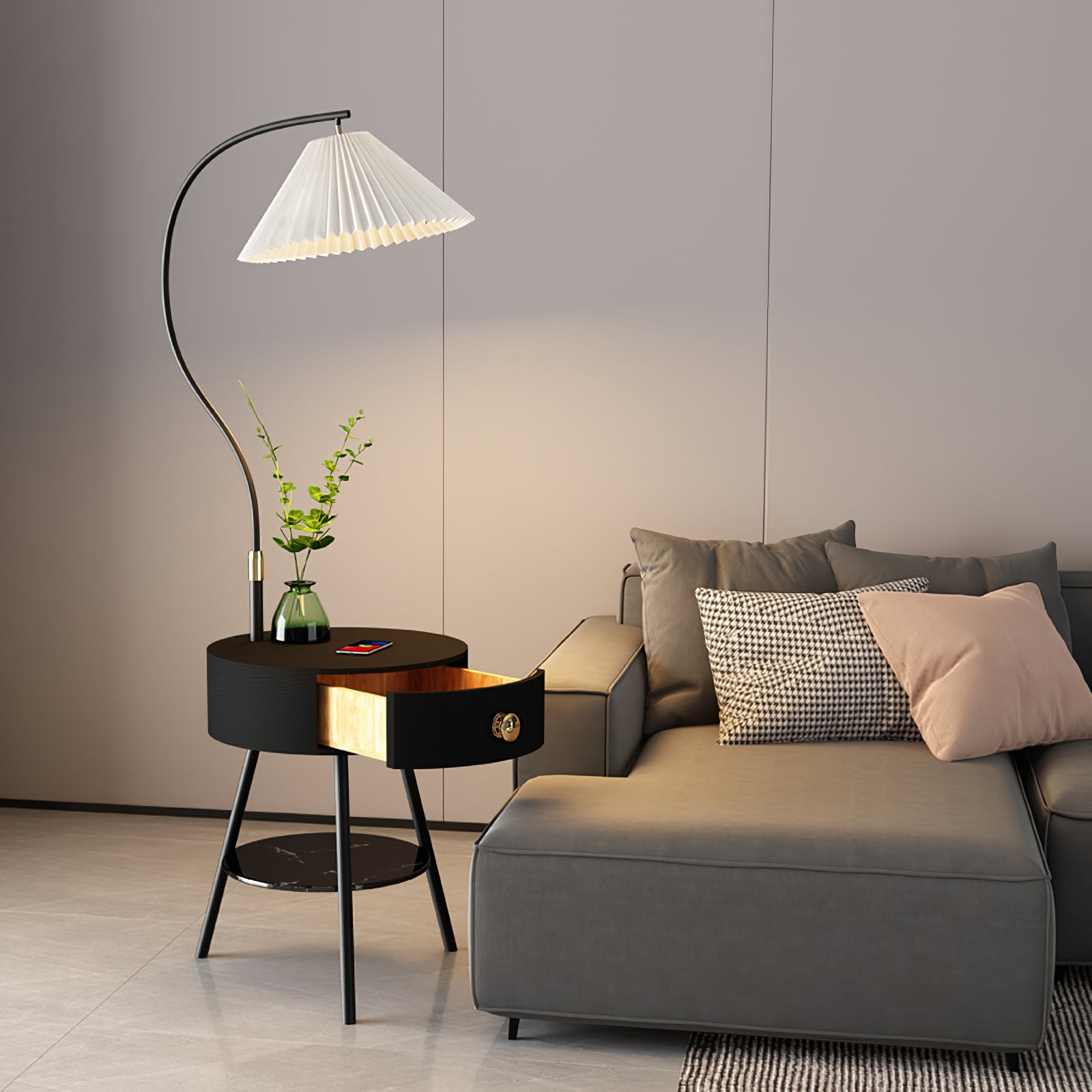 CHARLESTON PLEATED AMBIENCE FLOOR LAMP