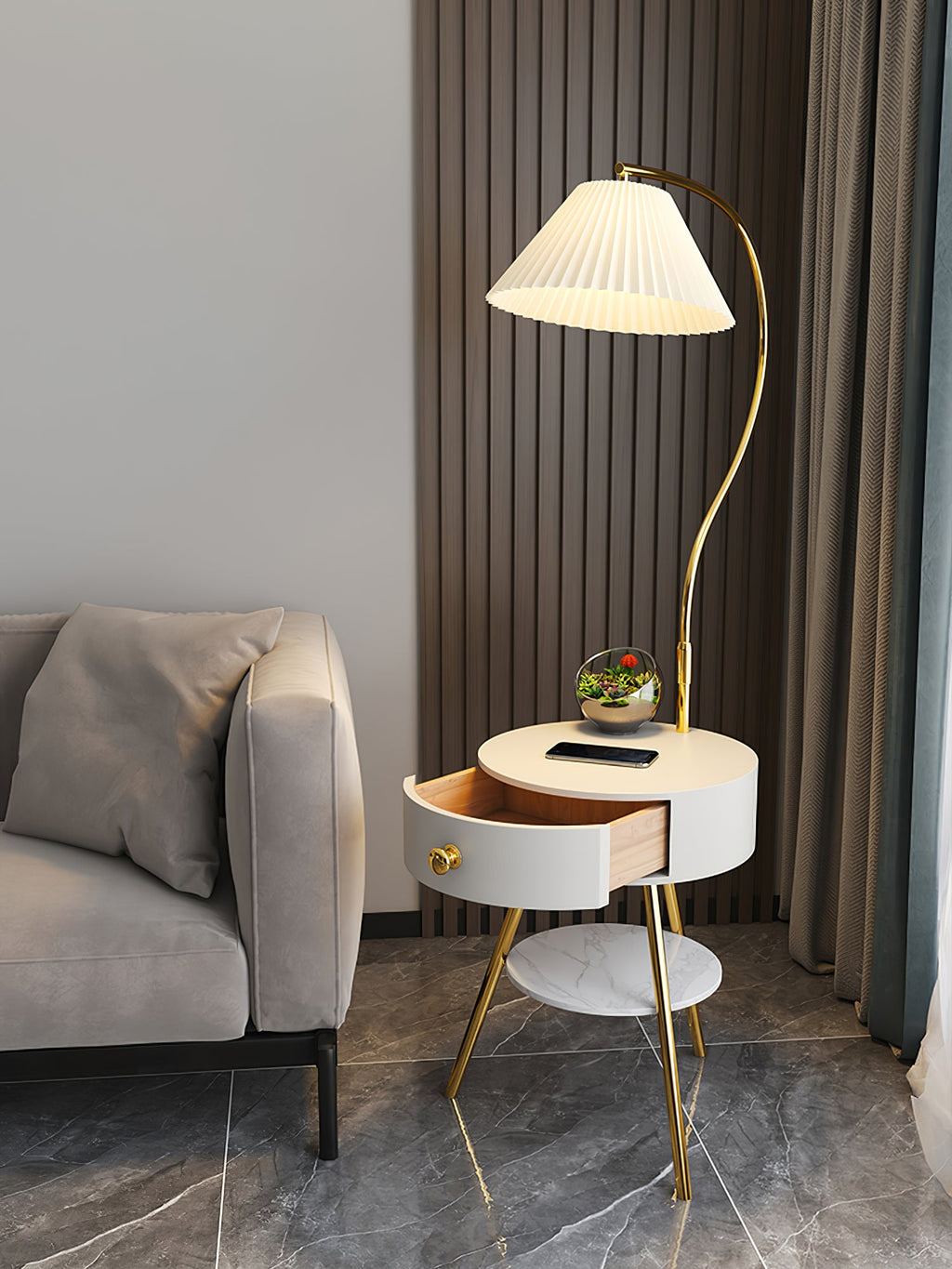 CHARLESTON PLEATED AMBIENCE FLOOR LAMP