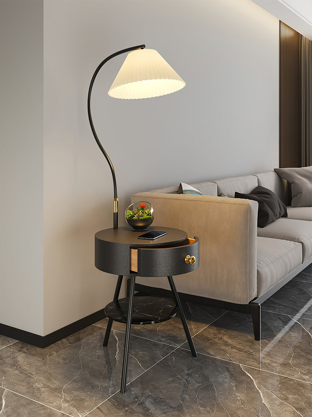 CHARLESTON PLEATED AMBIENCE FLOOR LAMP