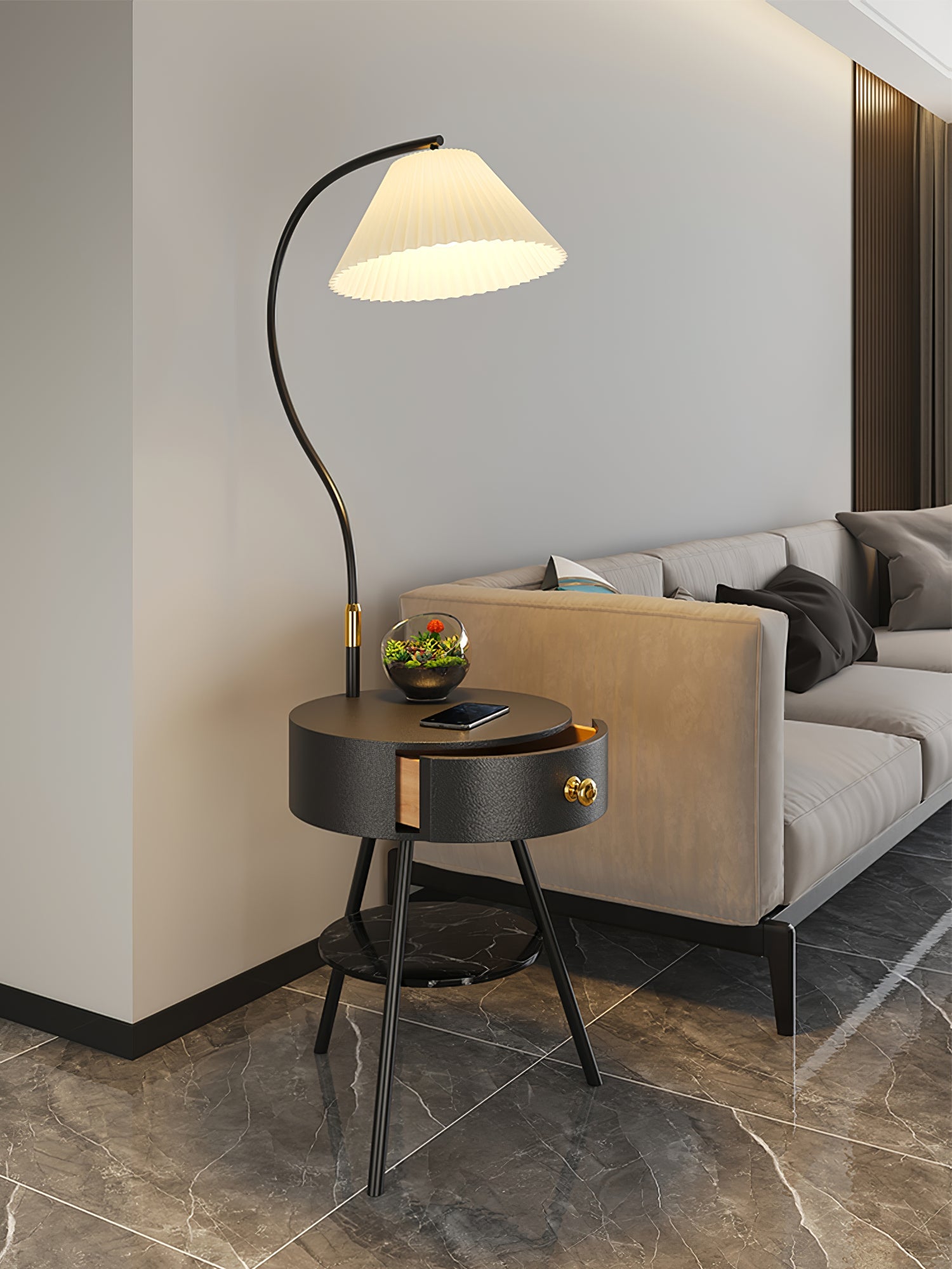 CHARLESTON PLEATED AMBIENCE FLOOR LAMP