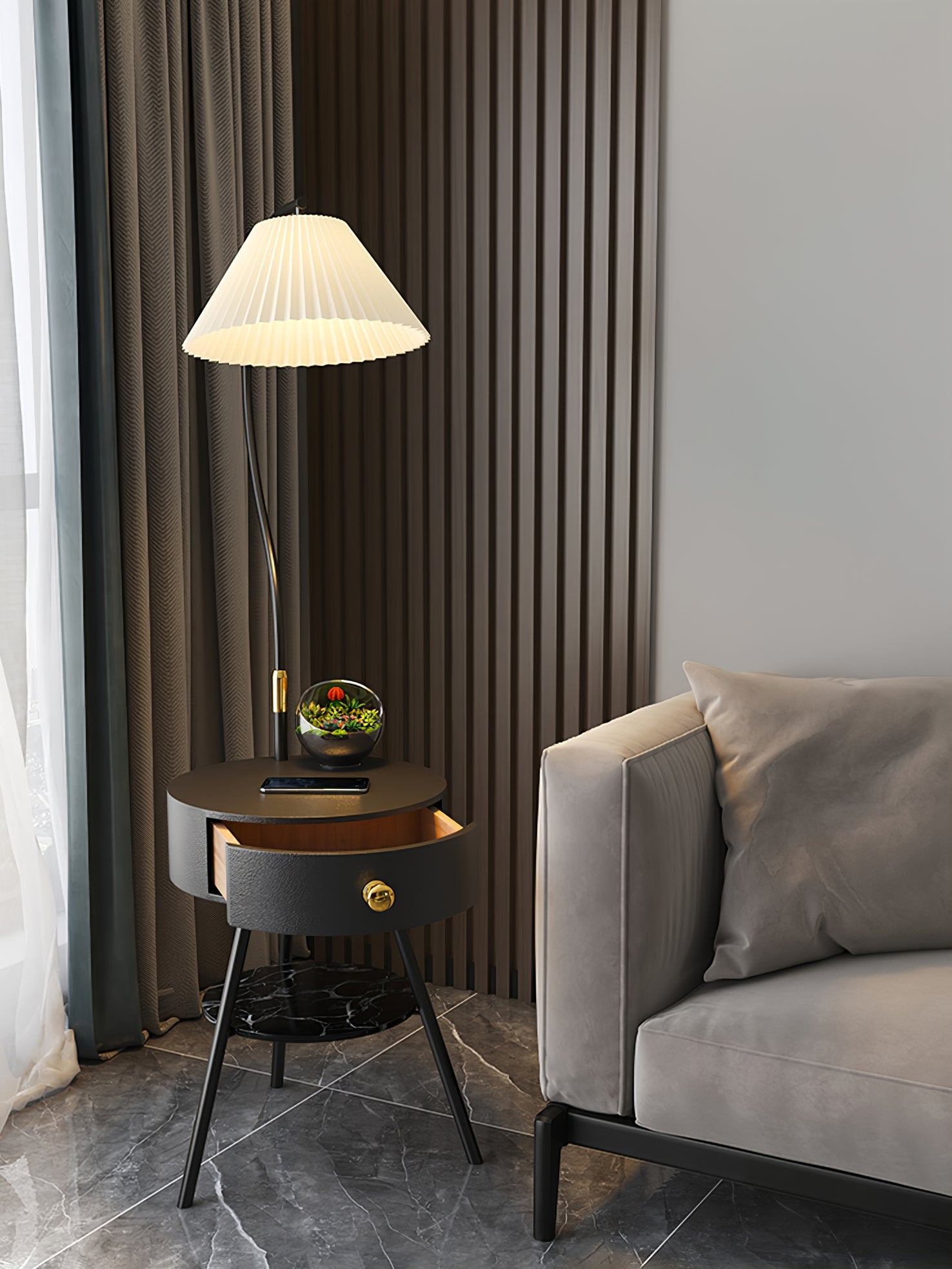CHARLESTON PLEATED AMBIENCE FLOOR LAMP