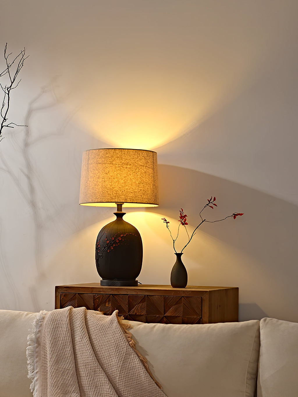 WHITBY PLUMSTONE GLOBE TABLE LANTERN