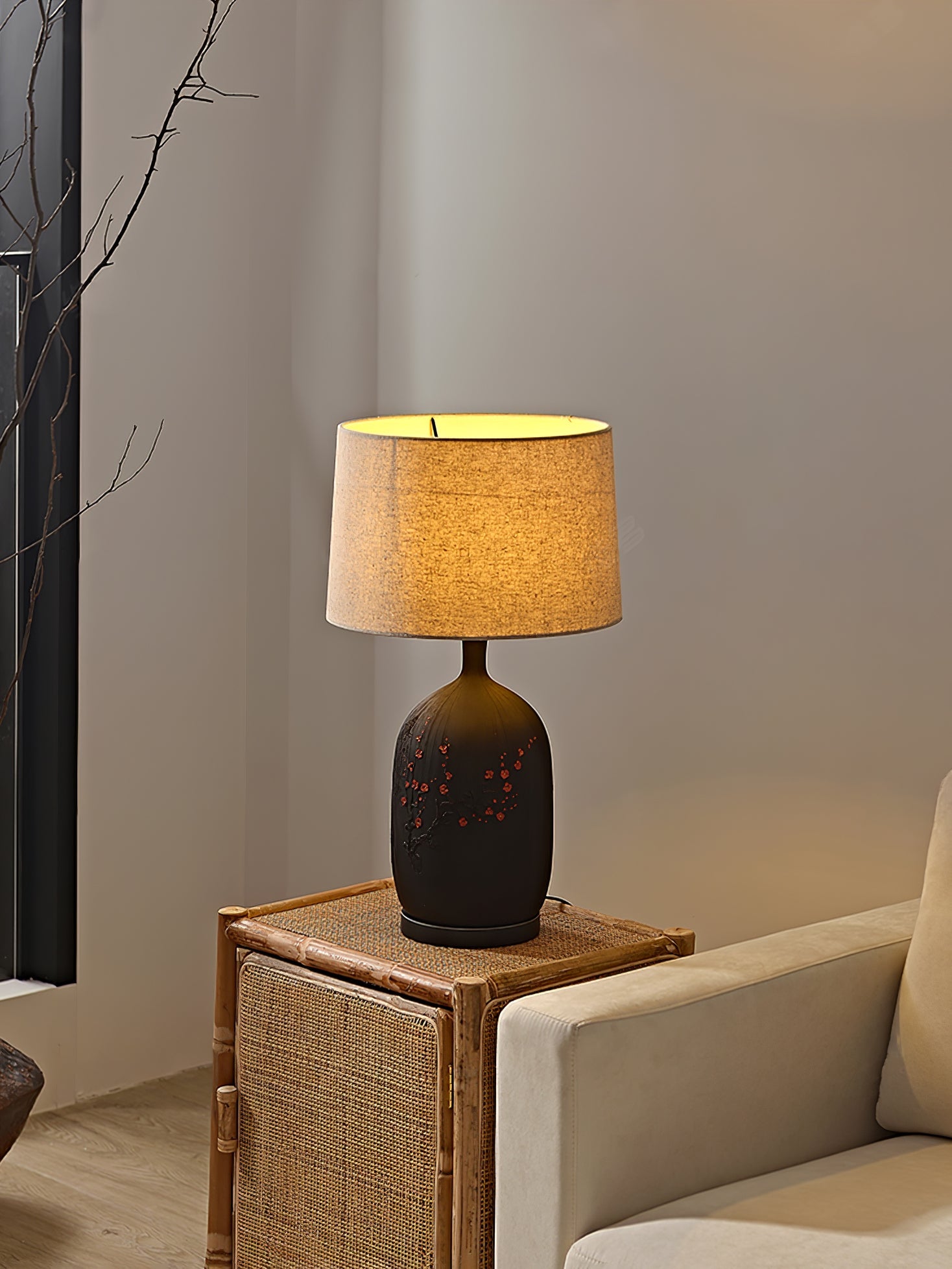 WHITBY PLUMSTONE GLOBE TABLE LANTERN