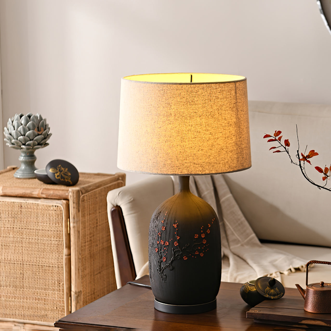 WHITBY PLUMSTONE GLOBE TABLE LANTERN