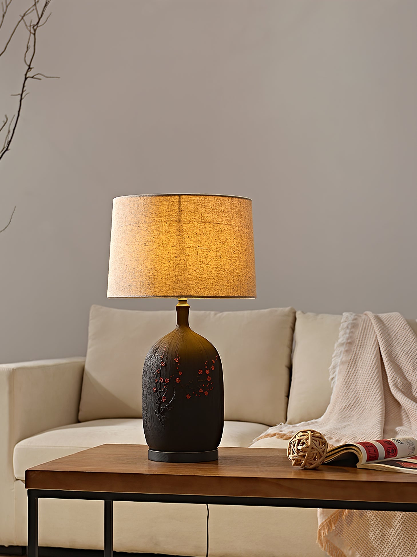 WHITBY PLUMSTONE GLOBE TABLE LANTERN