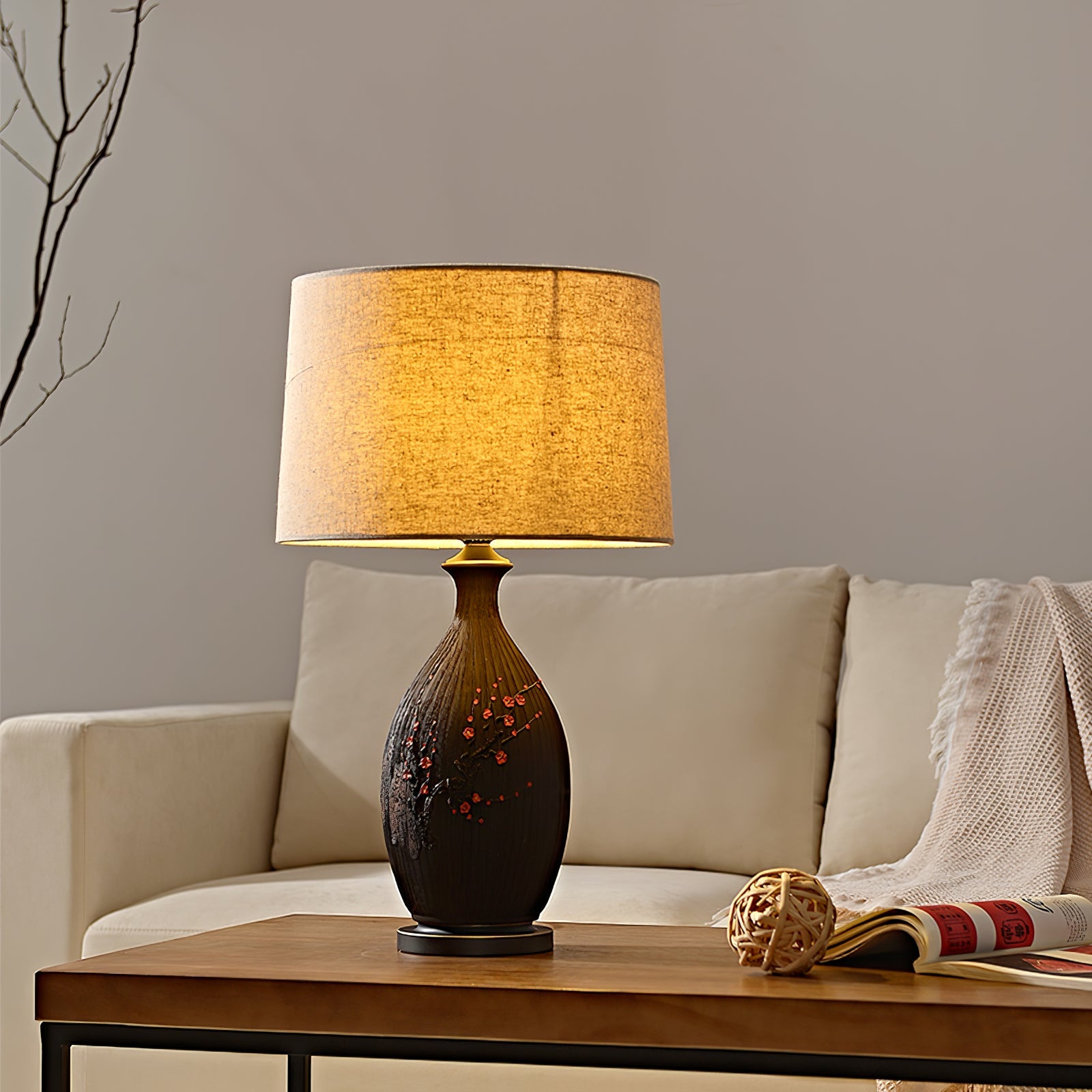 WHITBY PLUMSTONE GLOBE TABLE LANTERN
