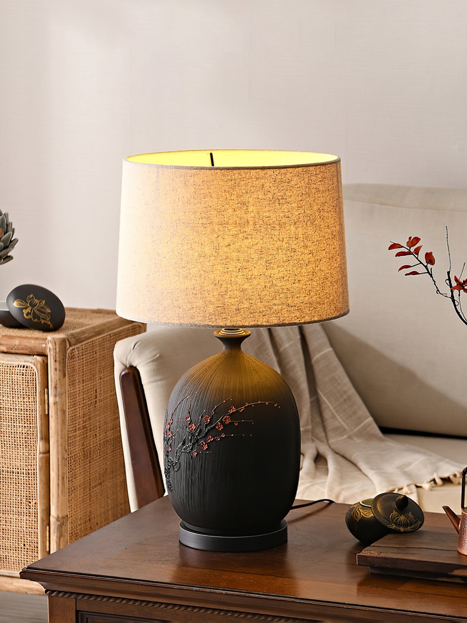 WHITBY PLUMSTONE GLOBE TABLE LANTERN
