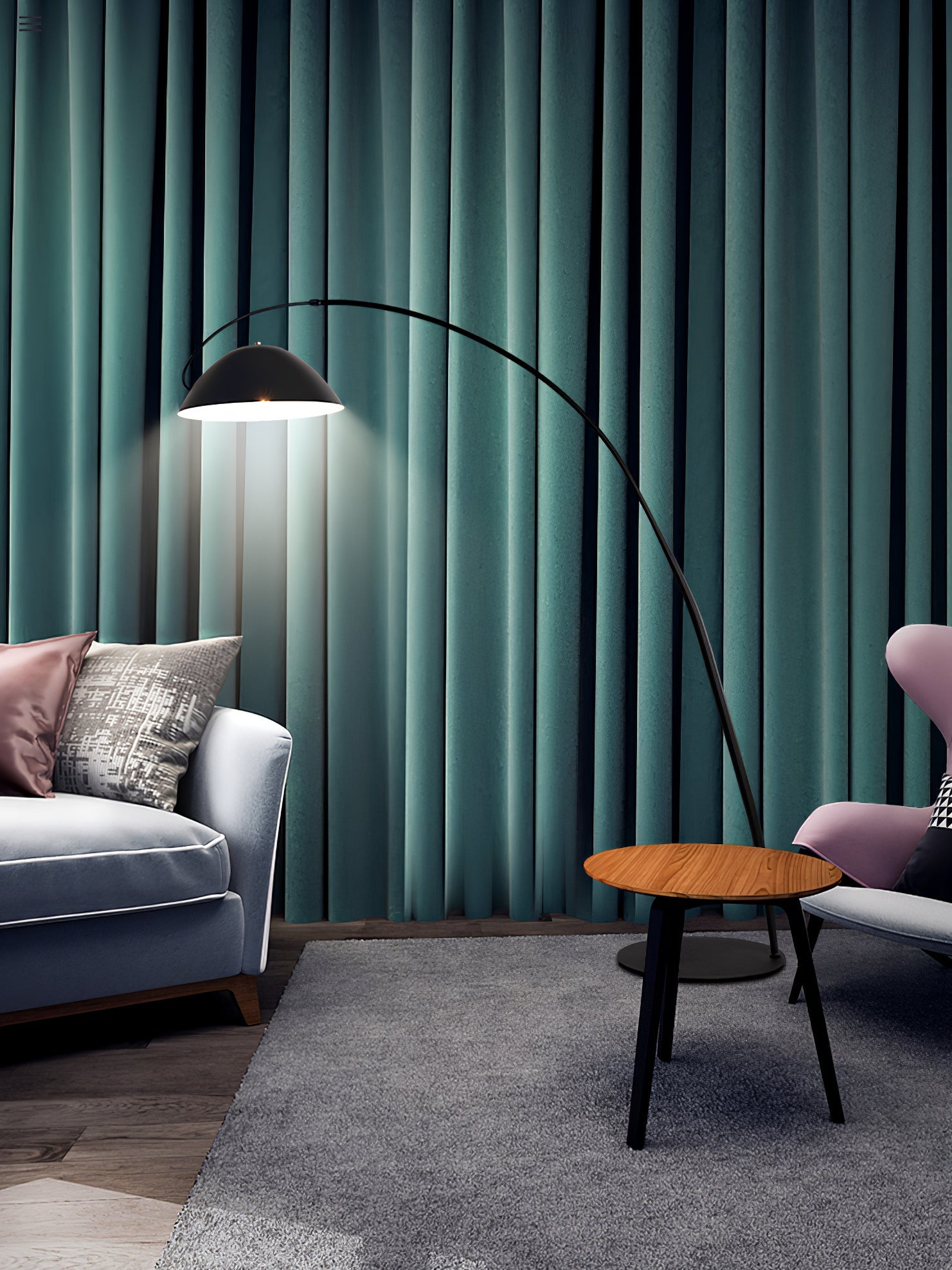 FENWICK TAPERED SILK FLOOR LANTERN