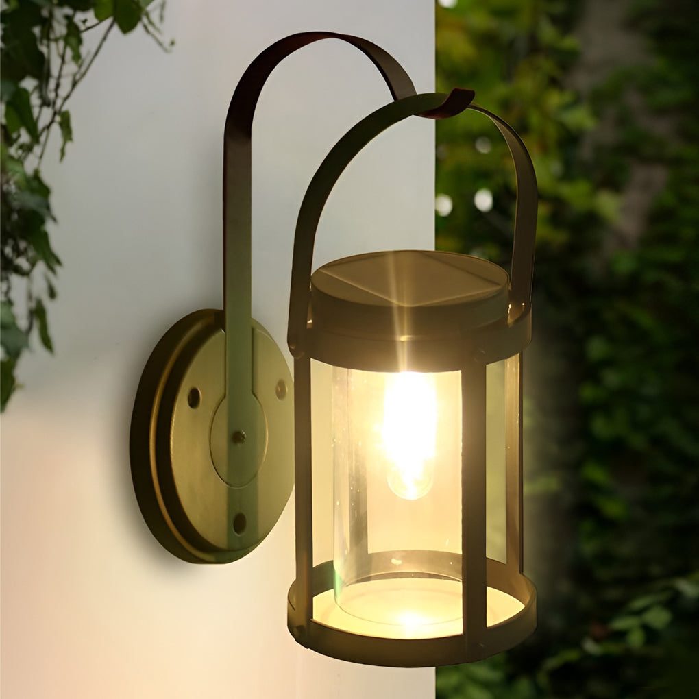 WINTHORPE SOLAR-POWERED WALL LANTERN, MODERN WATER-RESISTANT LED SCONCE