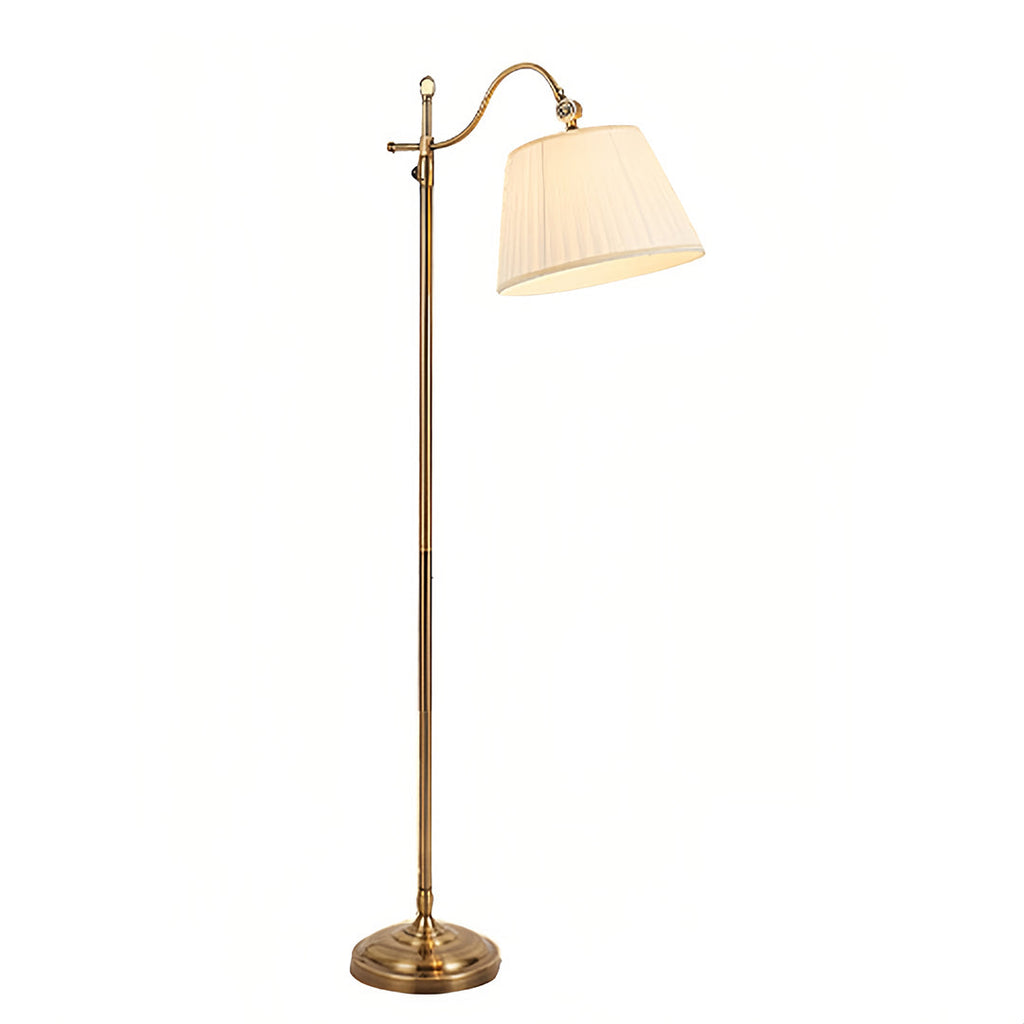 BRAMBLETON COPPER ARCHING LAMP WITH FABRIC SHADE