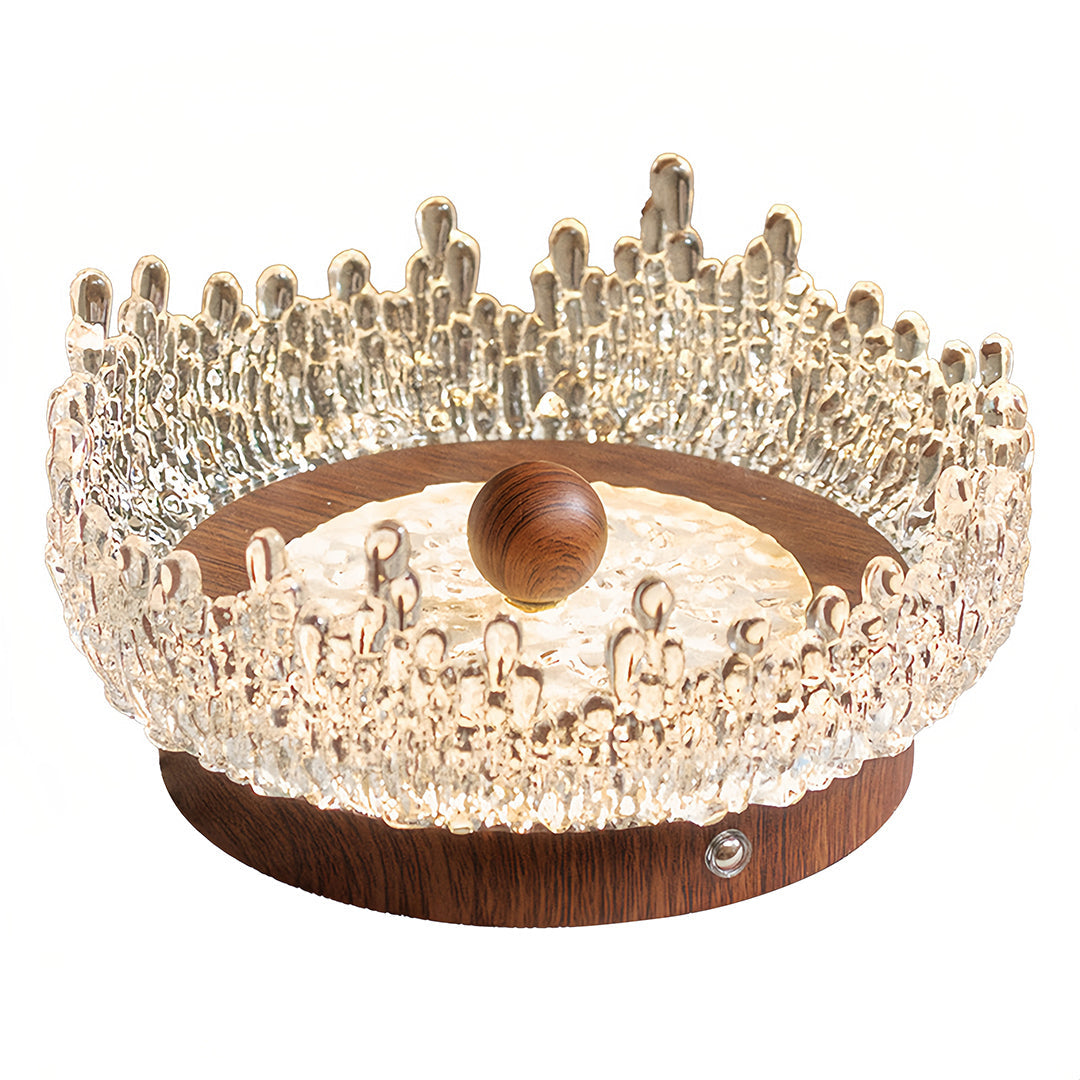 CHARLESTON WALNUT ACRYLIC LUMINAIRE WITH VINTAGE FRENCH INFLUENCE