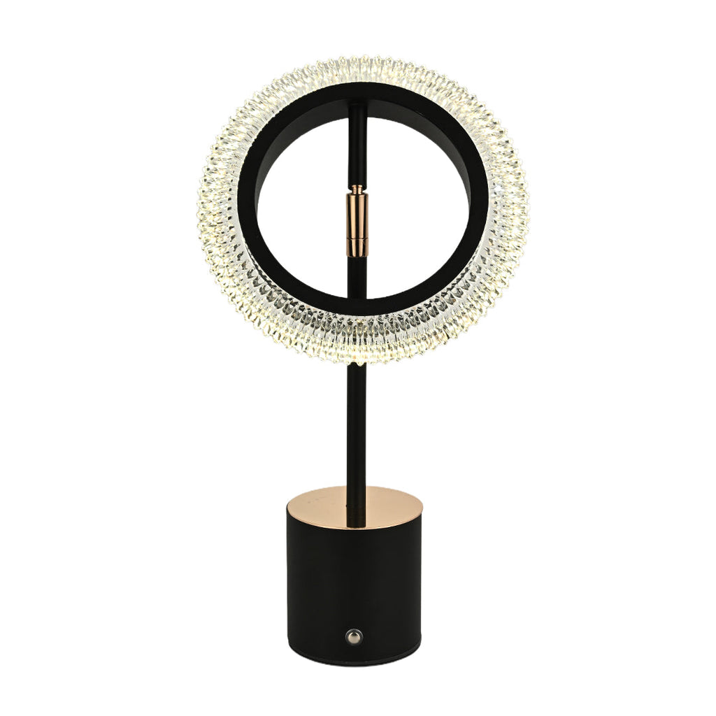 ALDERSON RINGED ILLUMINATION TABLE LAMP - Minimalist Modern Design with Integrated Charging Feature