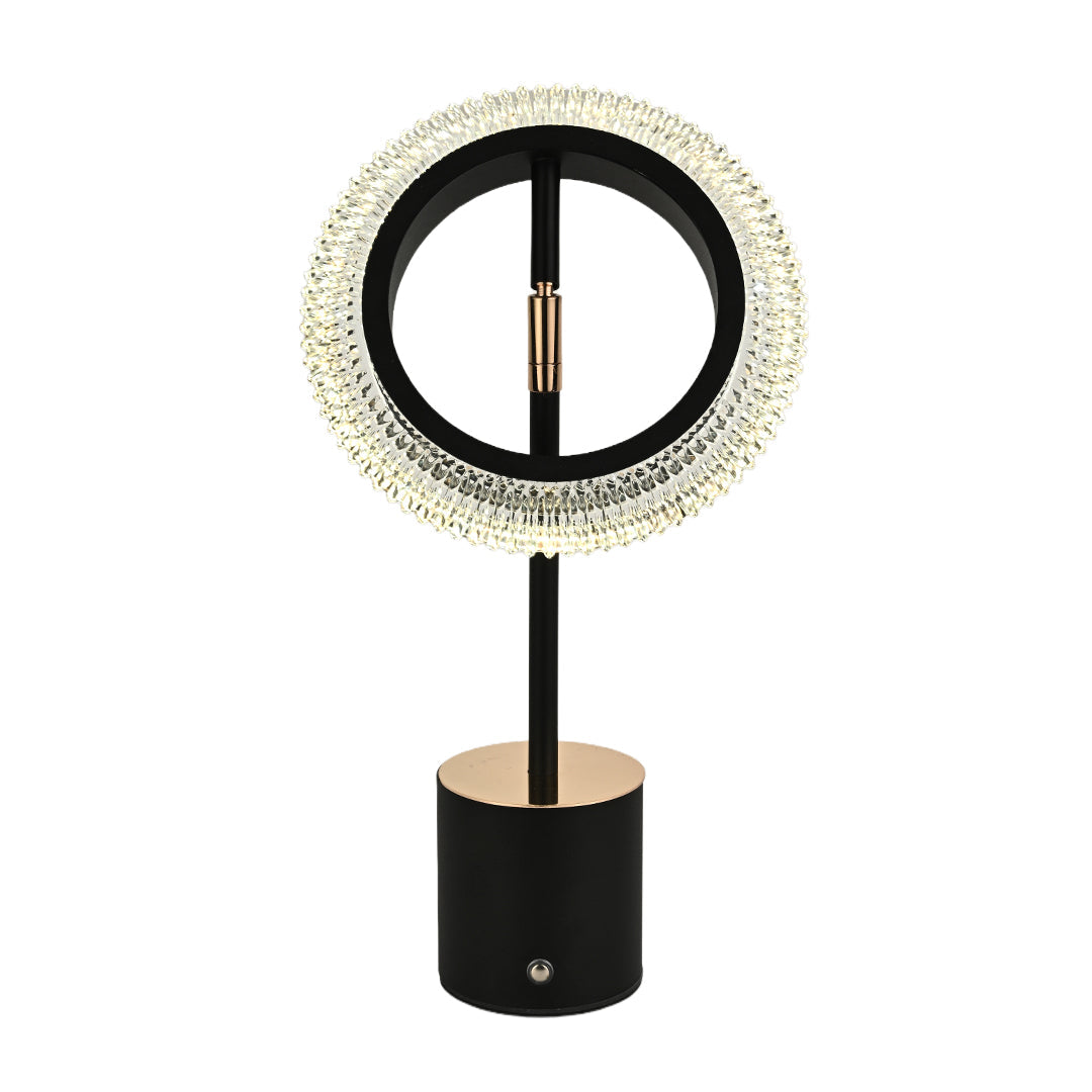 ALDERSON RINGED ILLUMINATION TABLE LAMP - Minimalist Modern Design with Integrated Charging Feature