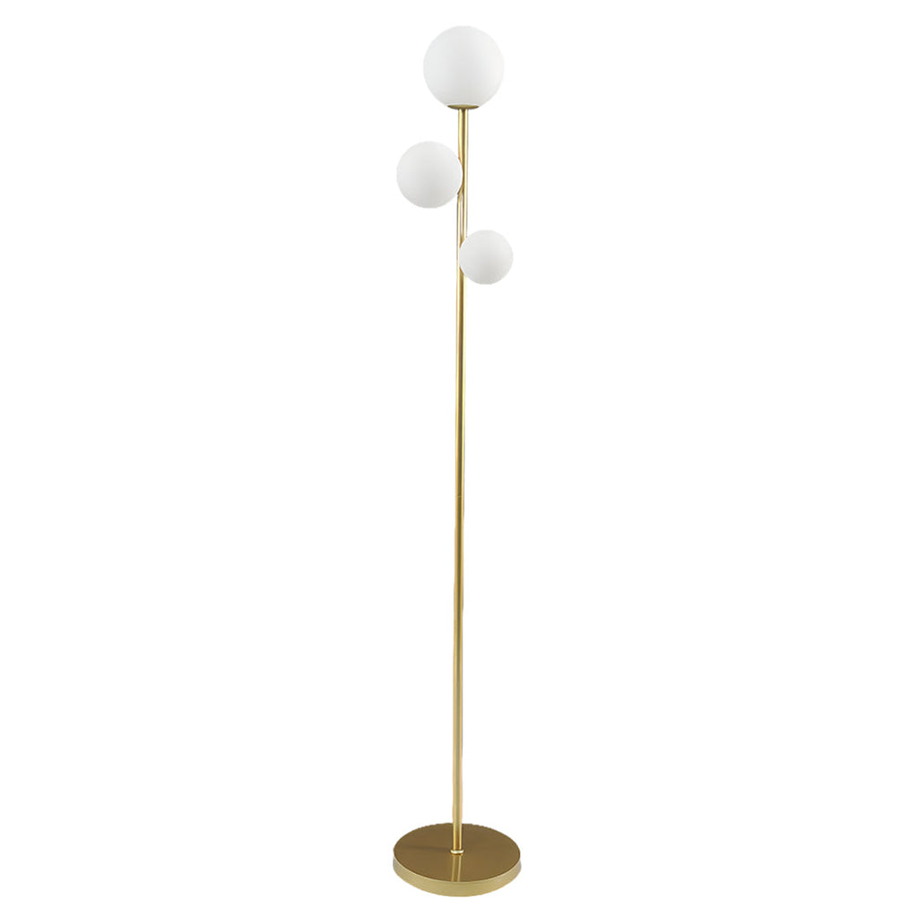 WINTHROP TRIO SPHERE FLOOR LIGHTING IN GILDED BLACK AND WHITE