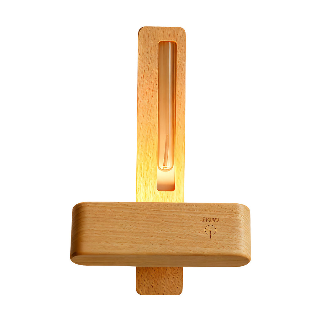 FENWICK WOODEN ILLUMINATED VASE LIGHT WITH MAGNETIC WIRELESS DESIGN