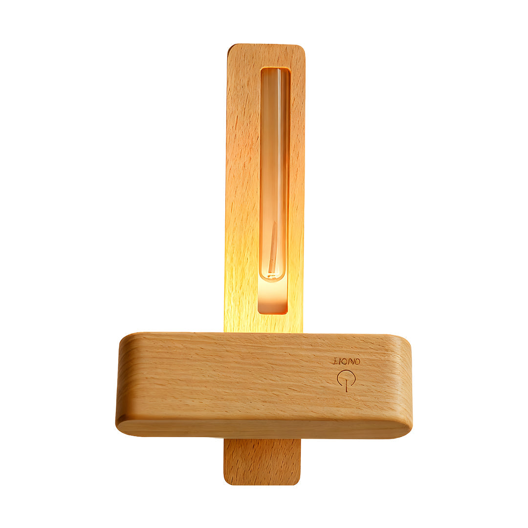 FENWICK WOODEN ILLUMINATED VASE LIGHT WITH MAGNETIC WIRELESS DESIGN