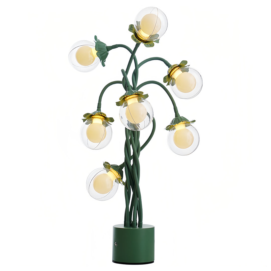 VERDANT BOUQUET GLOBE LAMP - Vintage Floral Illumination