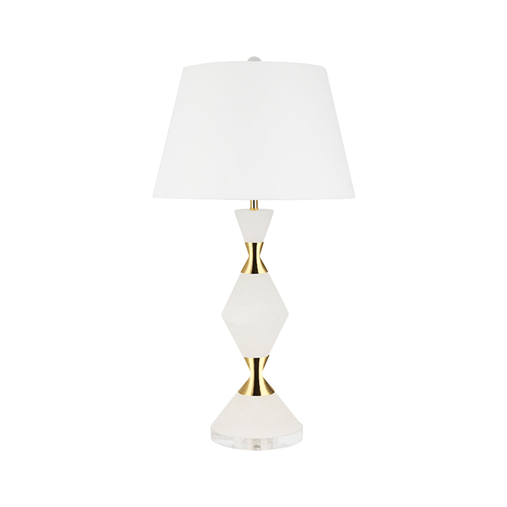 WINDSOR WHITE GLOW TABLE LUMINAIRE WITH GOLD ACCENTS