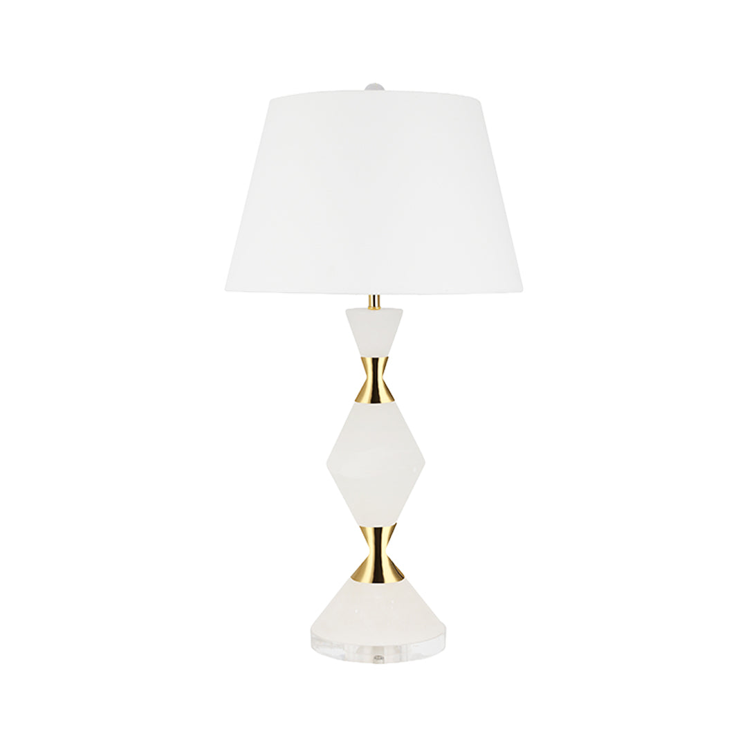 WINDSOR WHITE GLOW TABLE LUMINAIRE WITH GOLD ACCENTS