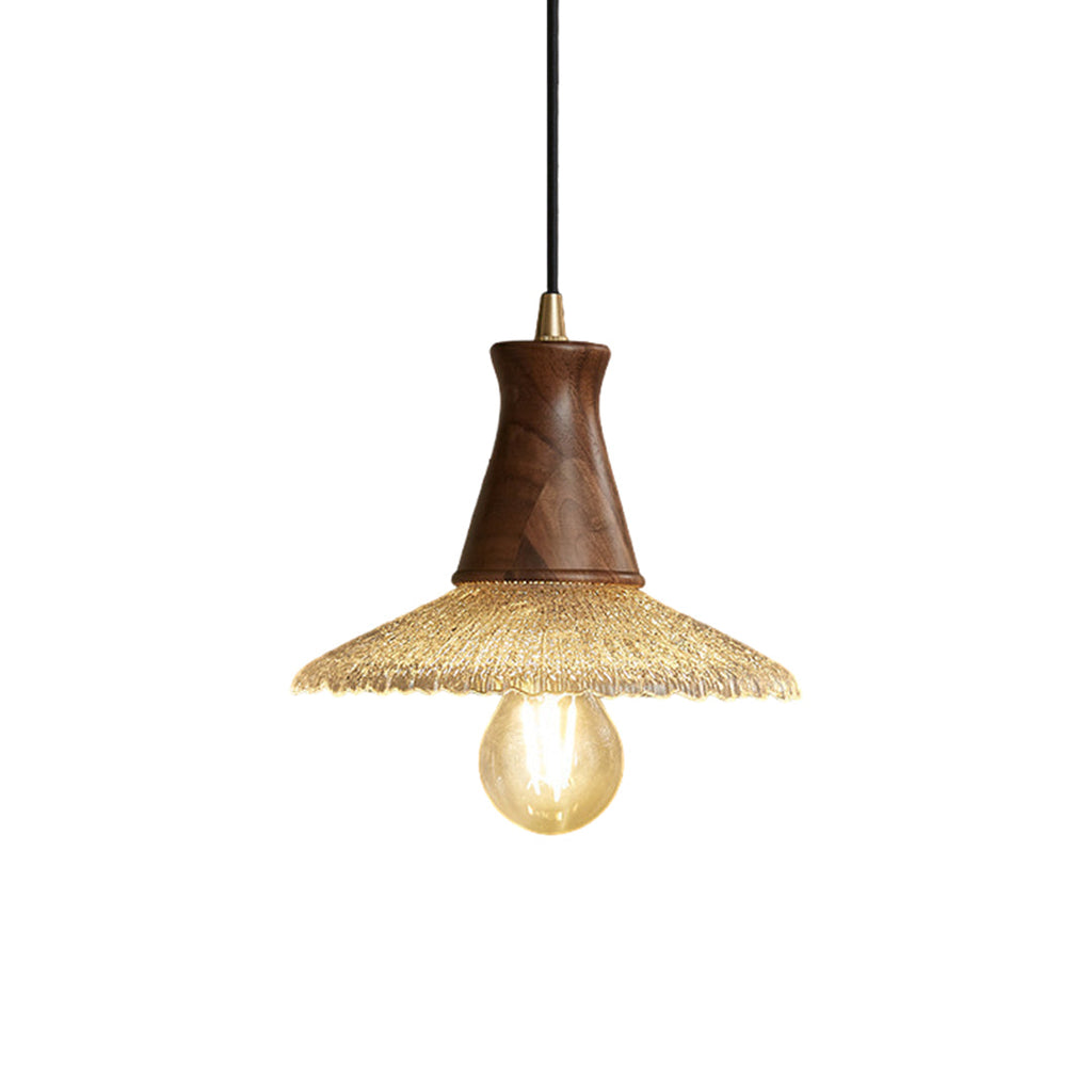 CHATHAM WOODEN WABI SABI GLASS HANGING LAMP