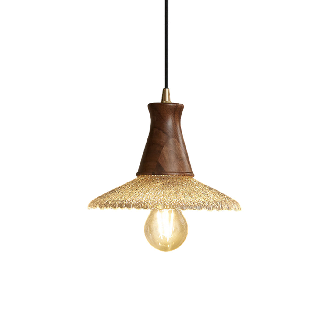CHATHAM WOODEN WABI SABI GLASS HANGING LAMP