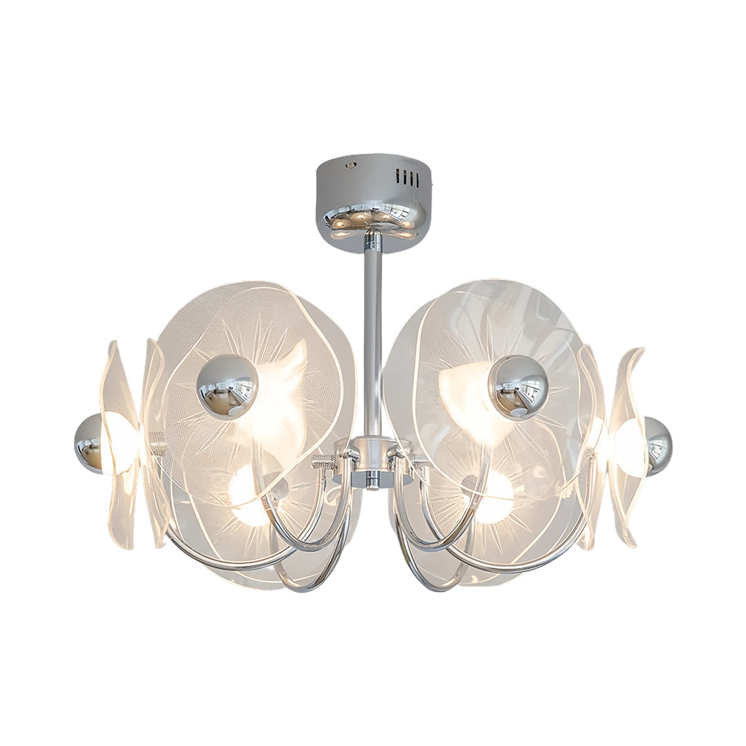 WINDSOR CRYSTAL MULTI-ARM CHANDELIER WITH SILVER TRIM