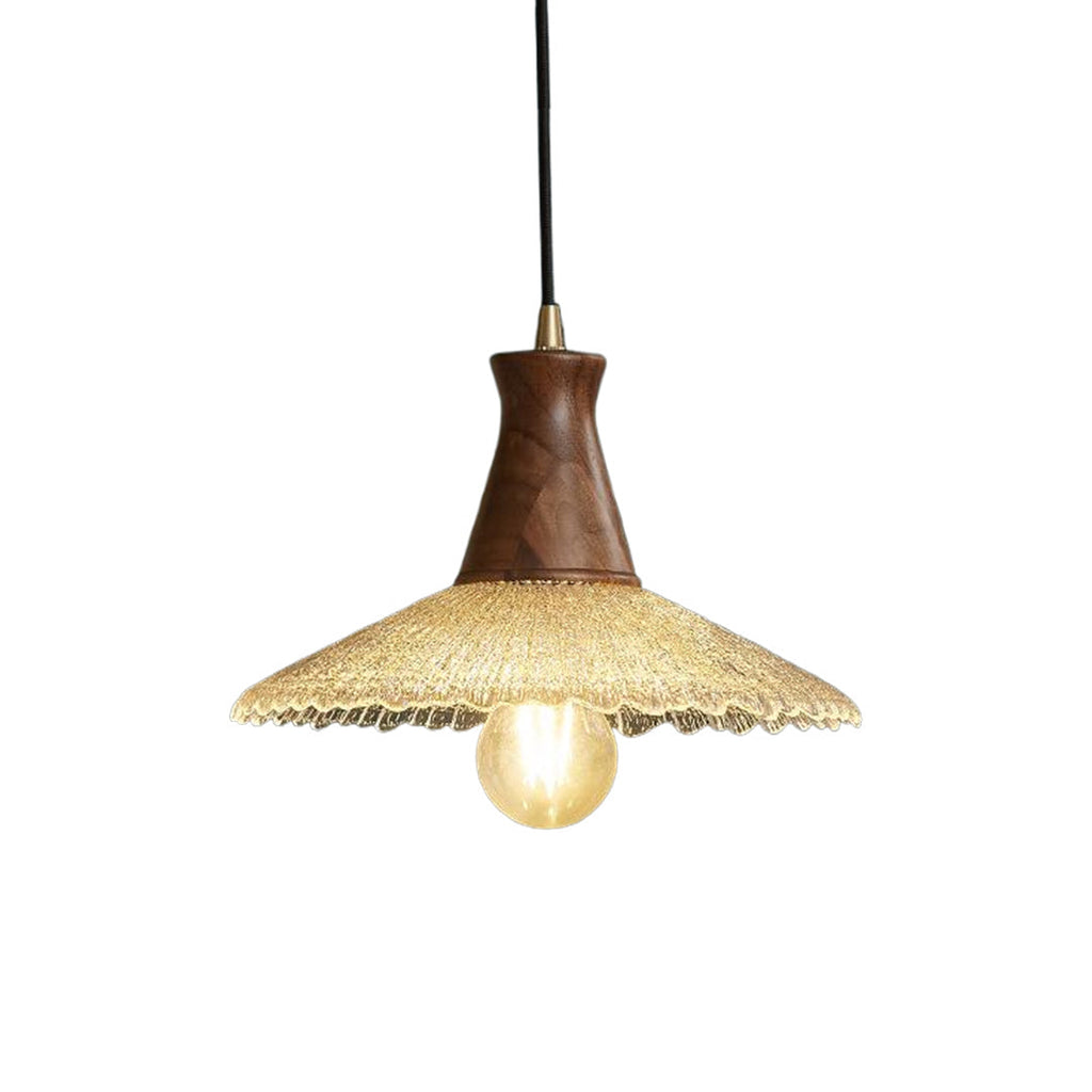 CHATHAM WOODEN WABI SABI GLASS HANGING LAMP