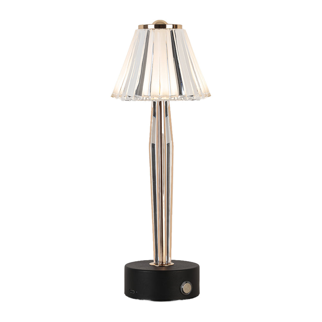 WINTHROP IRON TOUCH LAMP WITH ACRYLIC GLOW SHADE
