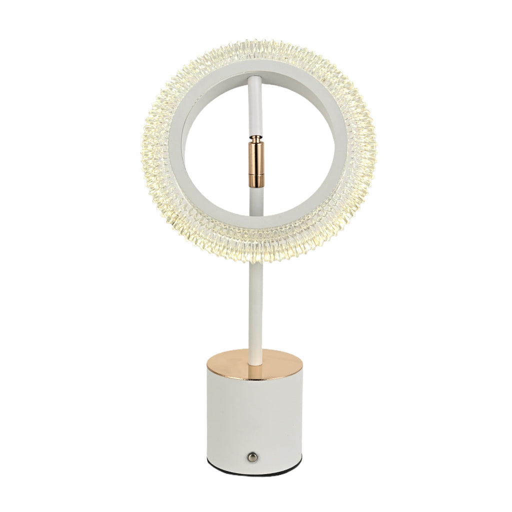 ALDERSON RINGED ILLUMINATION TABLE LAMP - Minimalist Modern Design with Integrated Charging Feature