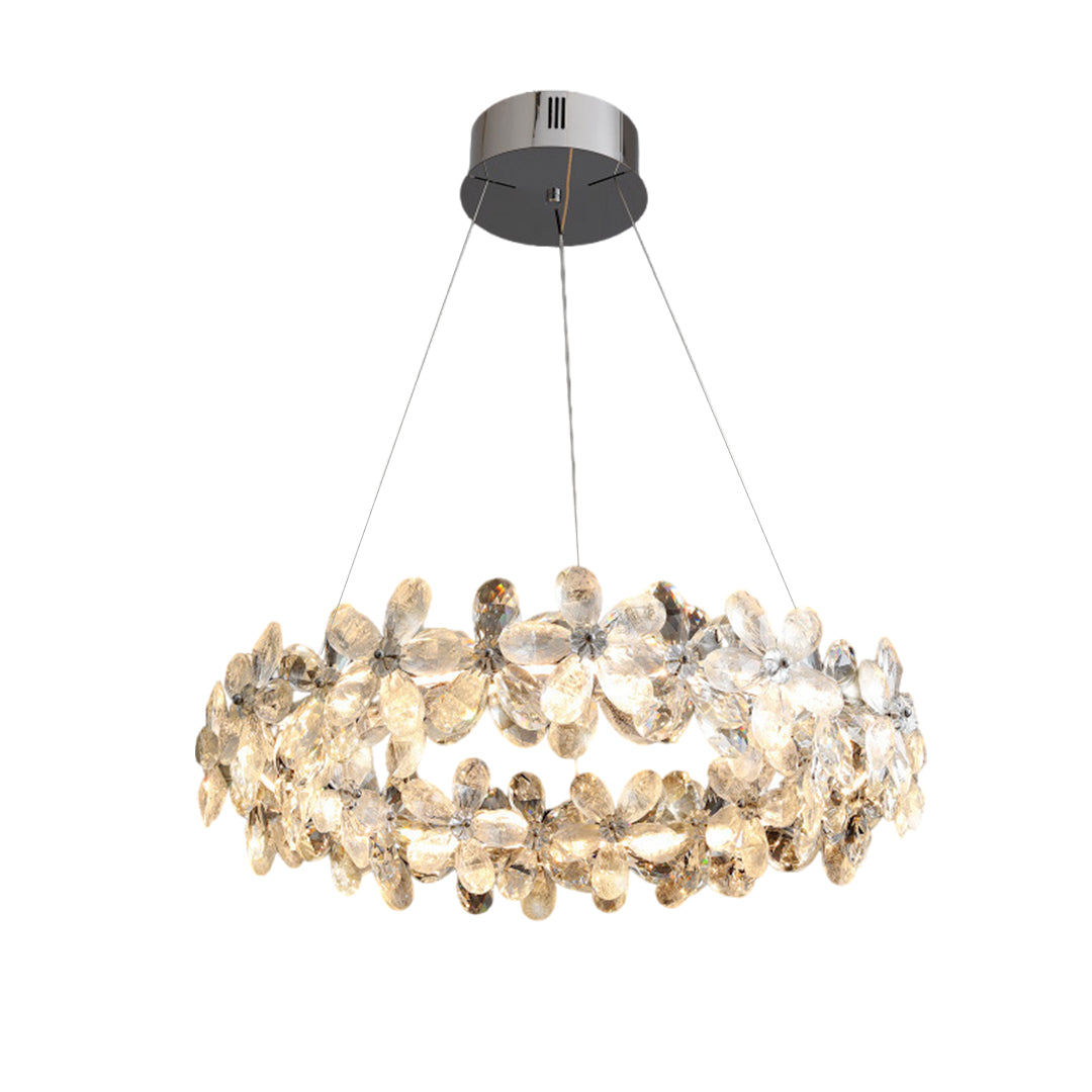 VIOLETTE FLORAL CRYSTAL CANDELABRA CHANDELIER