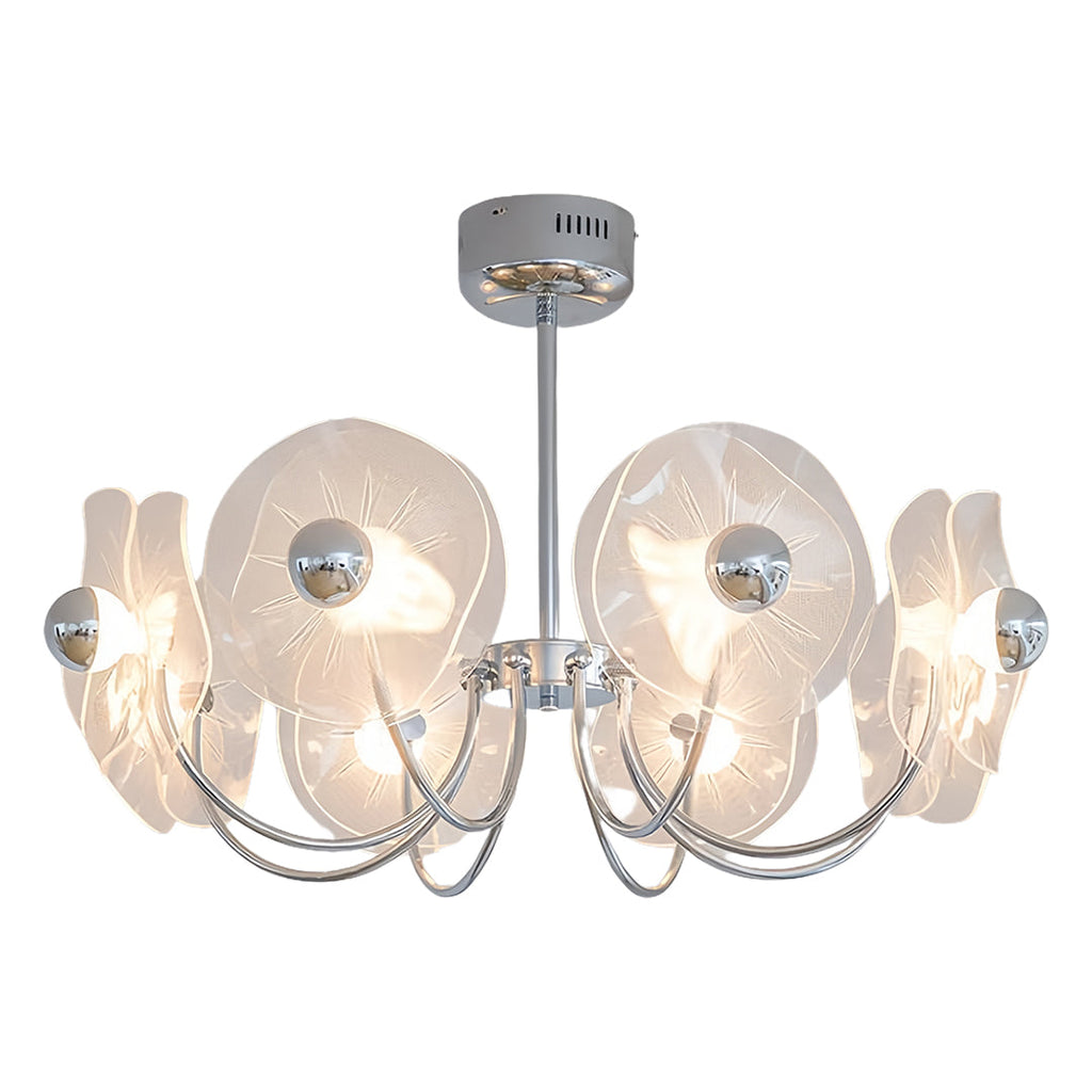 WINDSOR CRYSTAL MULTI-ARM CHANDELIER WITH SILVER TRIM