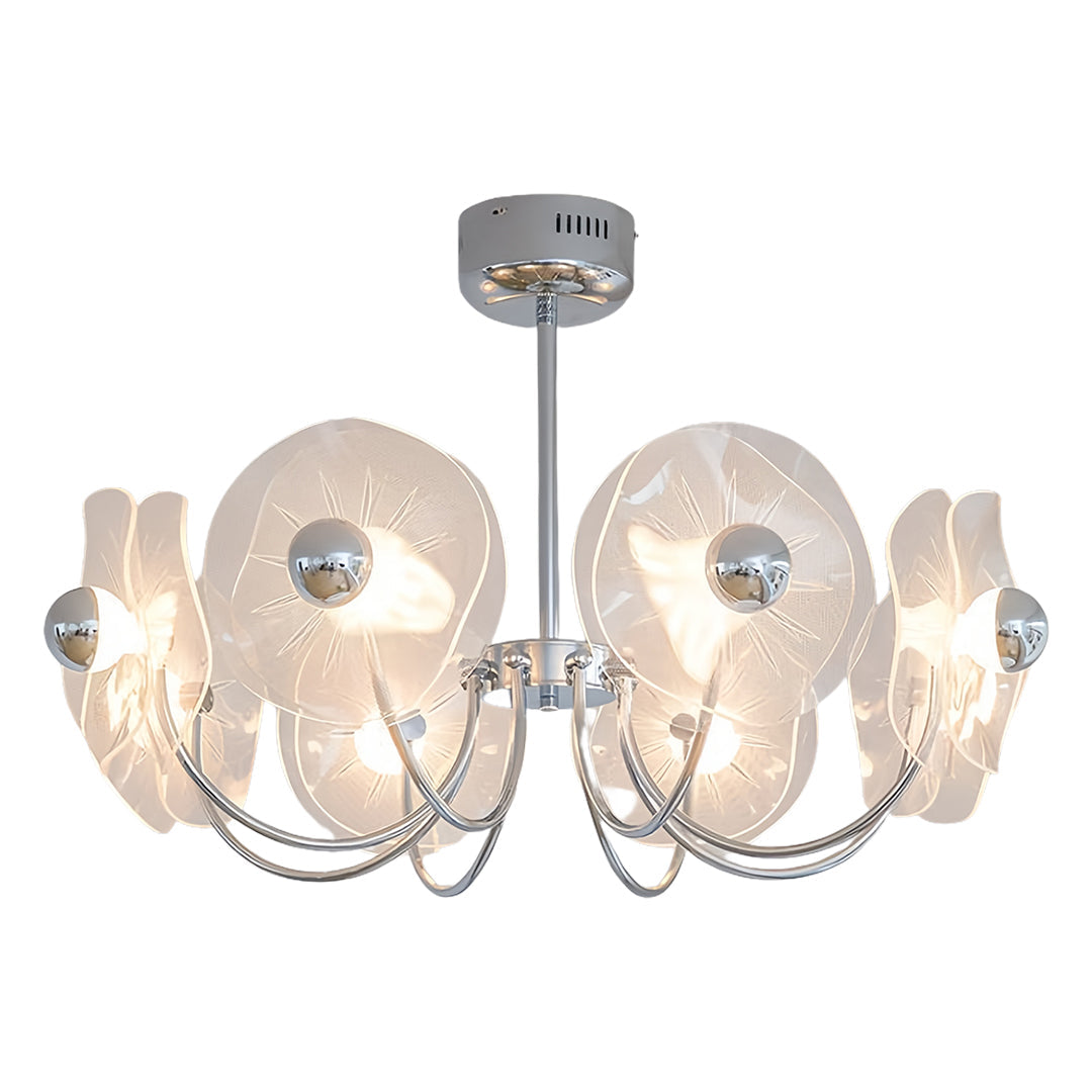 WINDSOR CRYSTAL MULTI-ARM CHANDELIER WITH SILVER TRIM