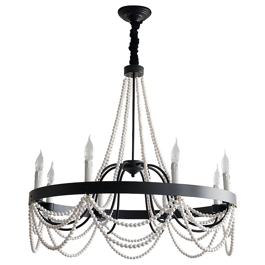 BELLEFONTE PEARL-ADORNED WROUGHT IRON CEILING LANTERN