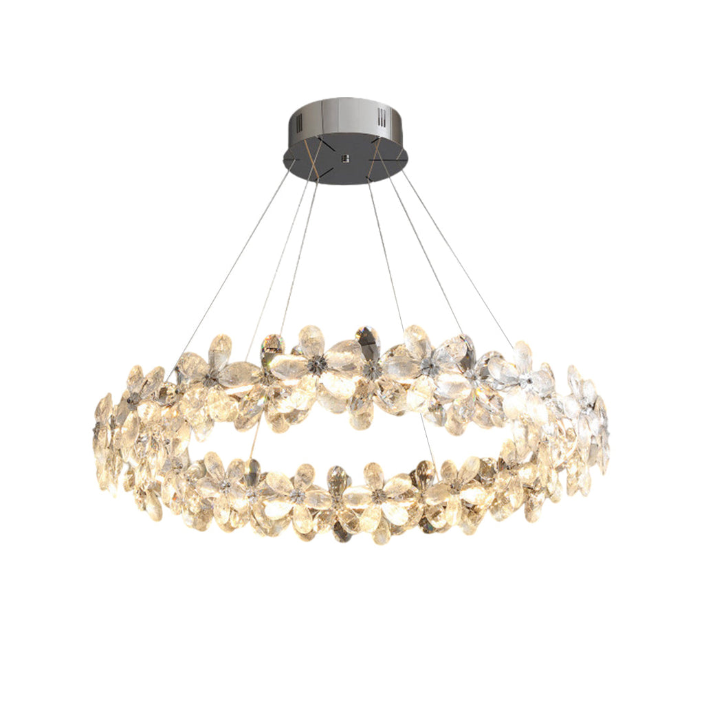 VIOLETTE FLORAL CRYSTAL CANDELABRA CHANDELIER