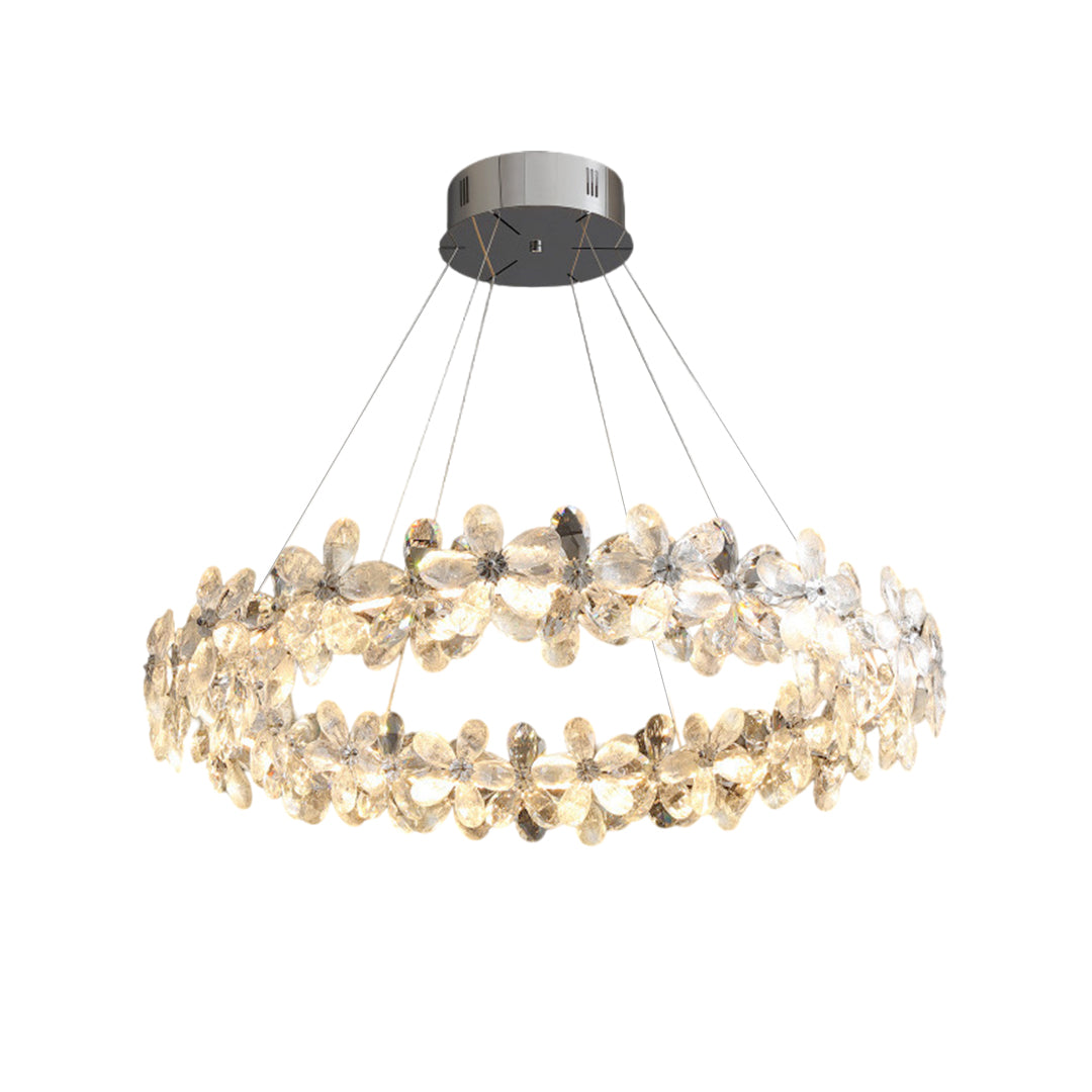 VIOLETTE FLORAL CRYSTAL CANDELABRA CHANDELIER