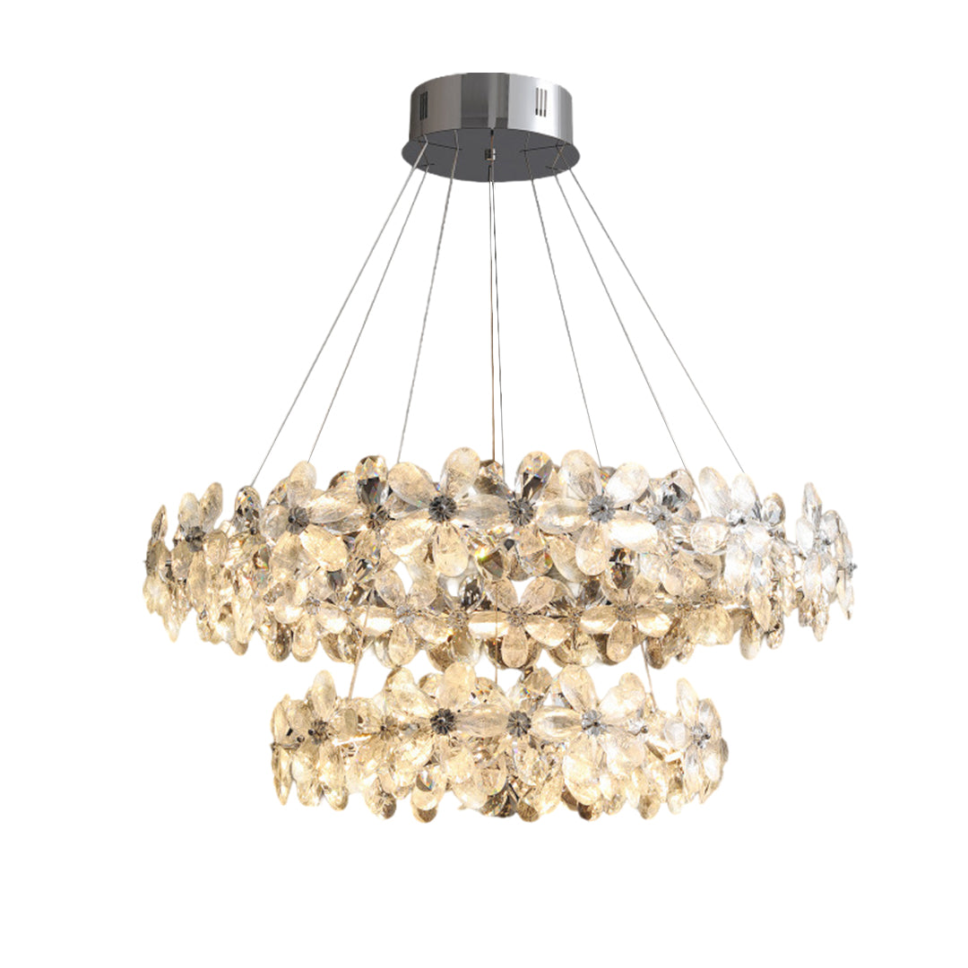 VIOLETTE FLORAL CRYSTAL CANDELABRA CHANDELIER