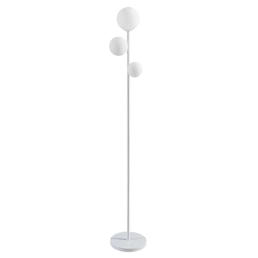 WINTHROP TRIO SPHERE FLOOR LIGHTING IN GILDED BLACK AND WHITE