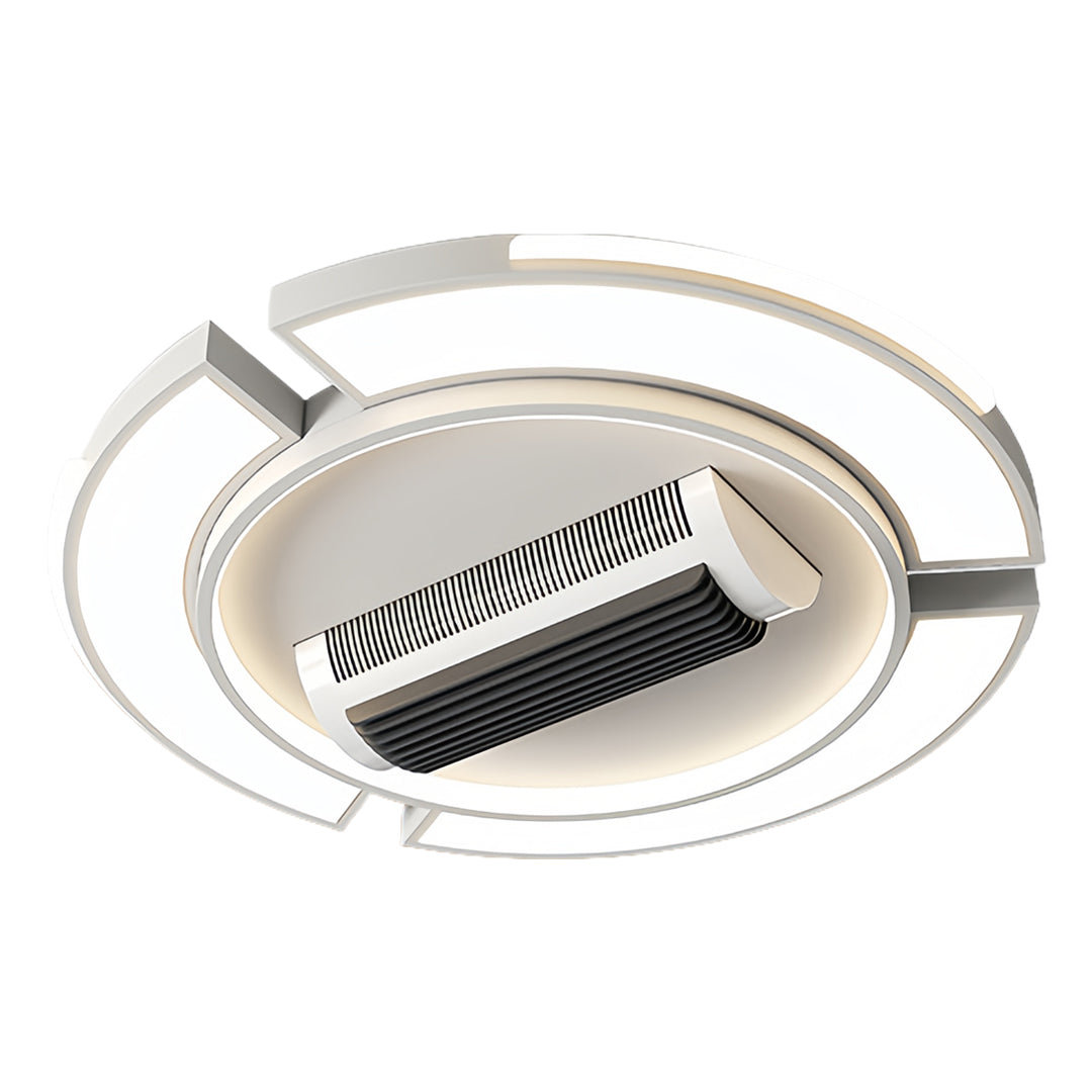 1. **WINSLOW AURORA AIRFLOW LAMP**  
   A modern bladeless ceiling fan featuring a full spectrum LED light, designed for optimal airflow and illumination.

2. **CAVENDISH LUMINAIRE CEILING FAN**  
   A sophisticated bladeless fan with integrated LED light