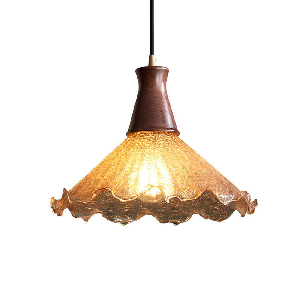 WINCHESTER WALNUT CRACKLE GLASS PENDANT LUMINAIRE