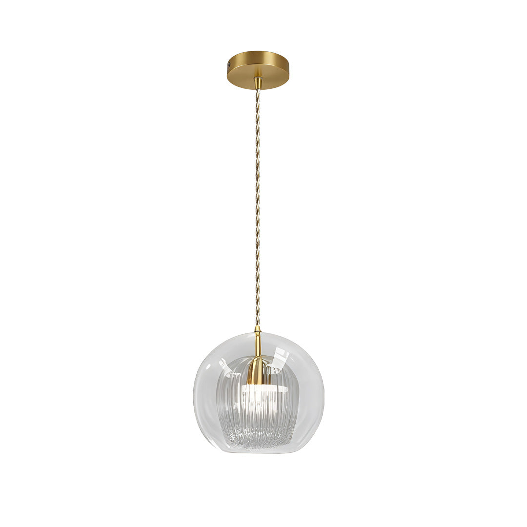 WINDSOR DOUBLE-TIERED GLASS ILLUMINATOR WITH BRASS ACCENTS