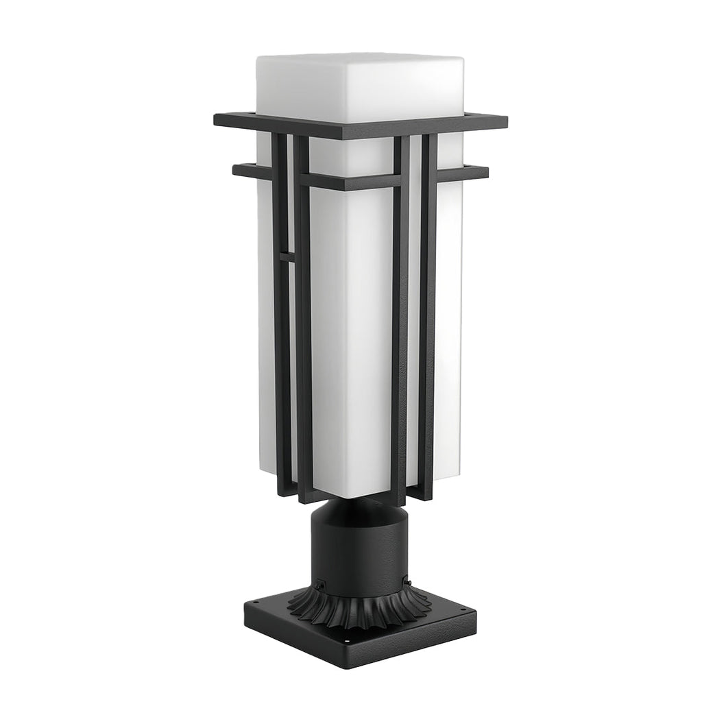 RAVENHALL FROSTED GLASS GARDEN LANTERNS, VINTAGE-INSPIRED ALUMINUM PATHWAY LIGHTING