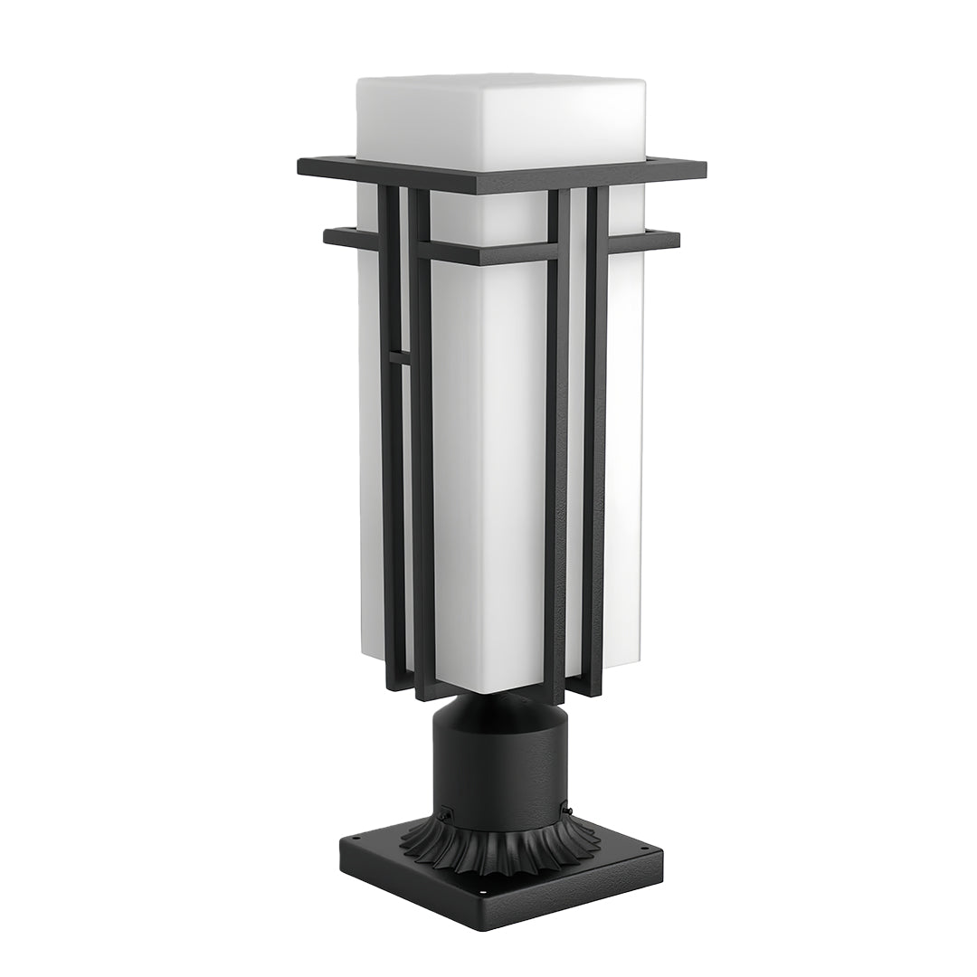 RAVENHALL FROSTED GLASS GARDEN LANTERNS, VINTAGE-INSPIRED ALUMINUM PATHWAY LIGHTING