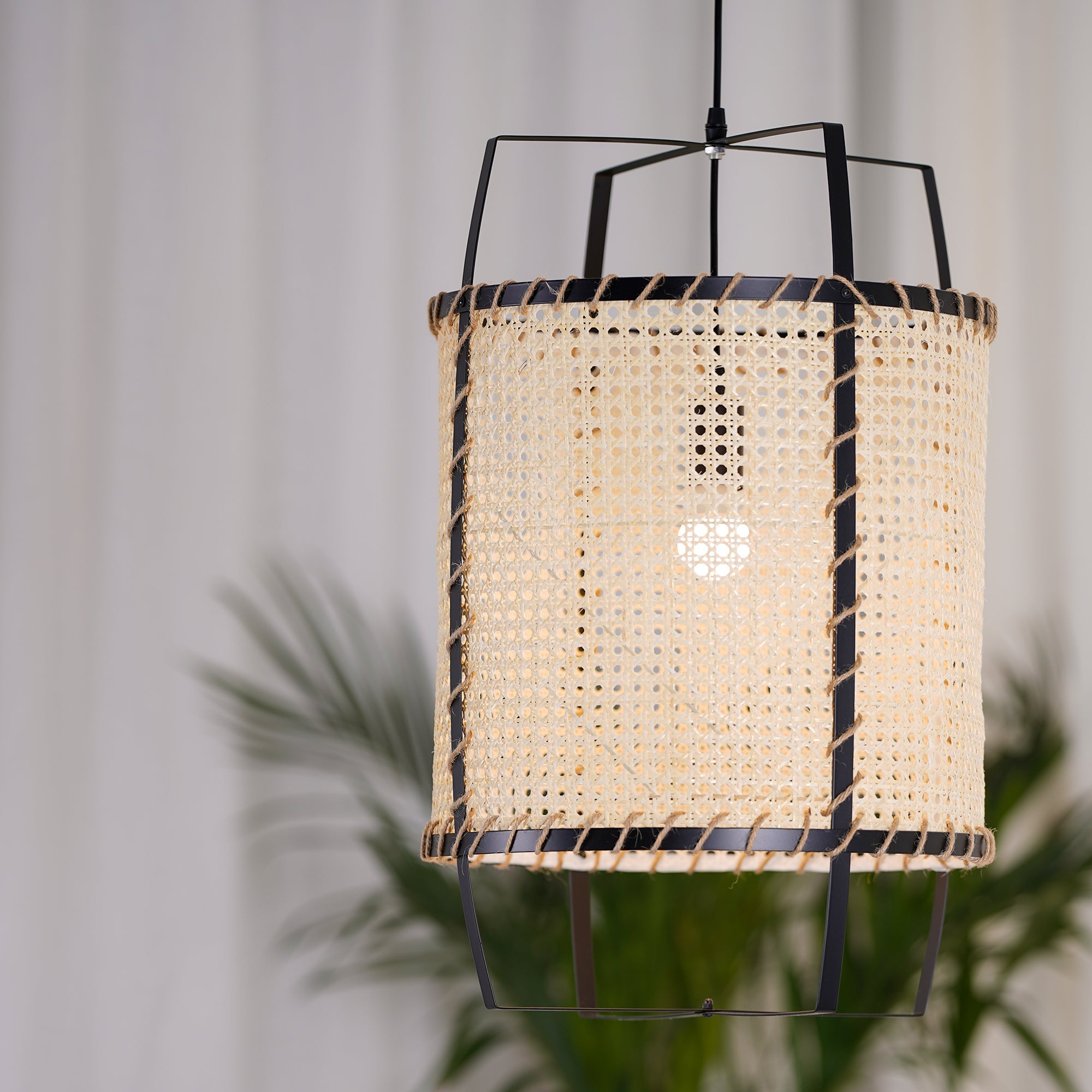 WINTHORPE WOVEN RATTAN CEILING LANTERN